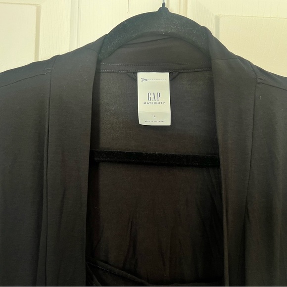 Gap Maternity Black Pajama Set Cami Robe Pants Size Large Modal Soft - Picture 4 of 11